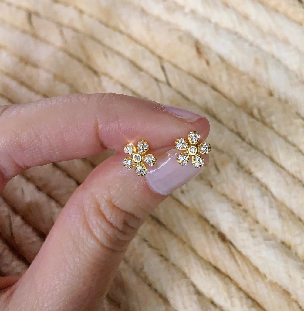 Flower Studs (Gold) by The Yo Store