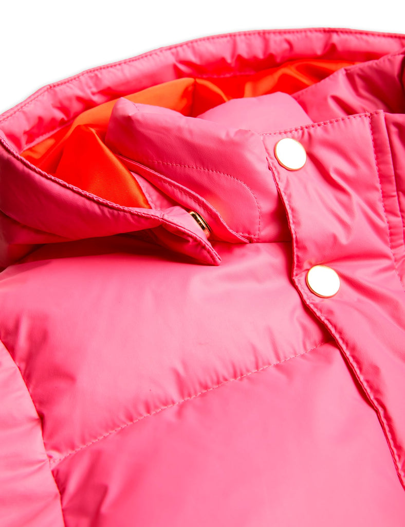 Heavy Hooded Puffer Jacket (Pink) by Mini Rodini