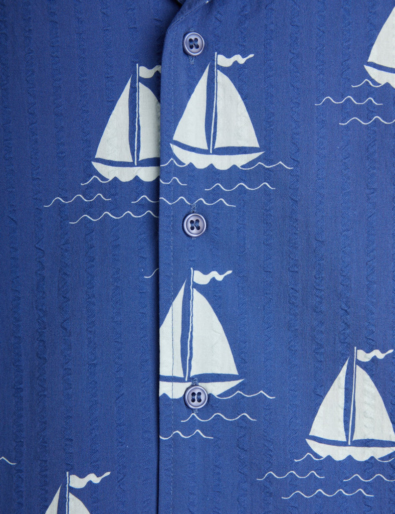 Sailing Boats Woven Shirt by Mini Rodini