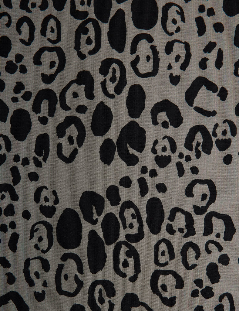 Leopard Brushed Jersey Dress (Grey) by Mini Rodini