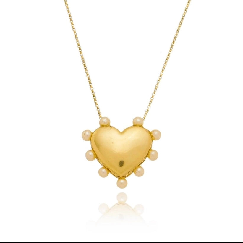 Heart with Pearls Necklace