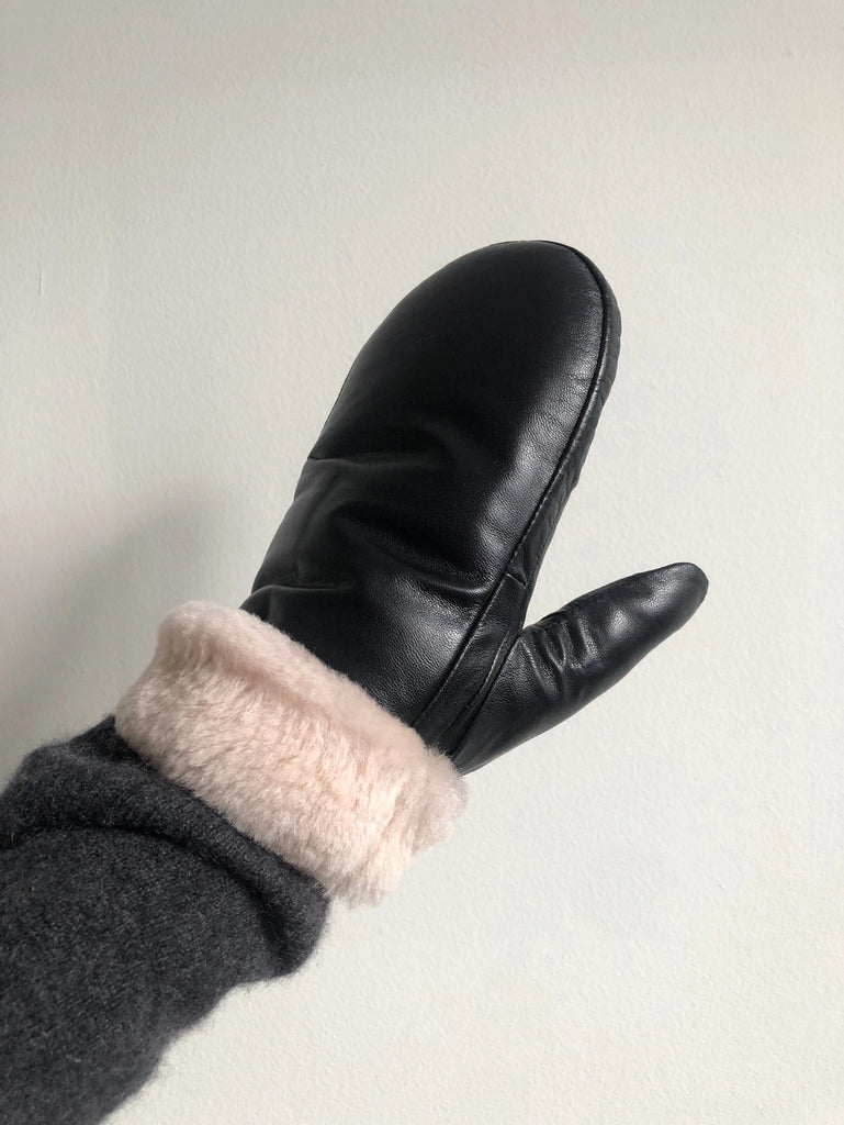 Leather Mittens (Black) by Billy Bamboo