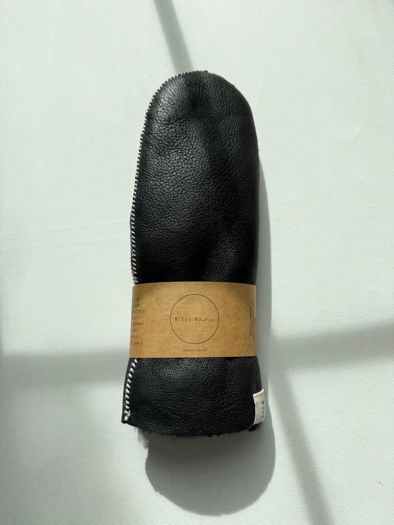 Shearling Mittens (Black w/ Contrast Stitching) by Billy Bamboo