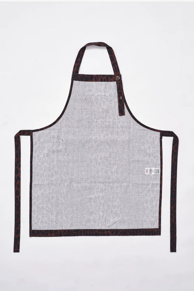 Scallop Apron (Dark Leopard) by Damson Madder