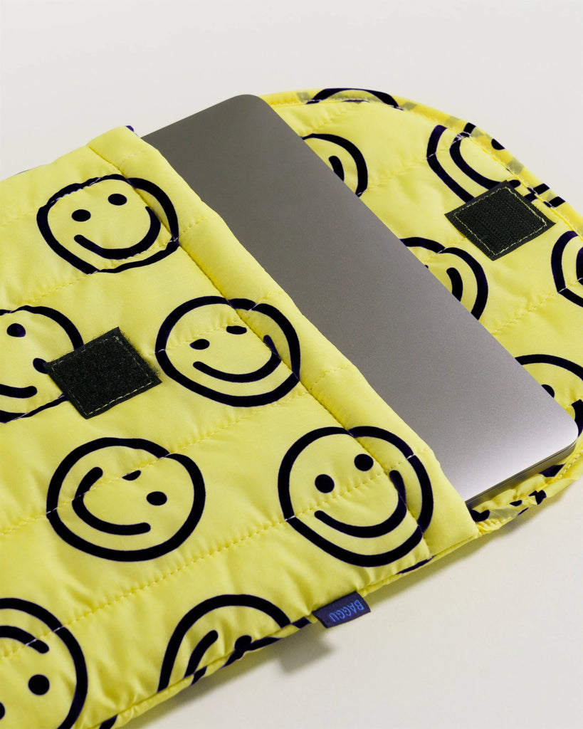 Puffy Laptop Sleeve (Yellow Happy)