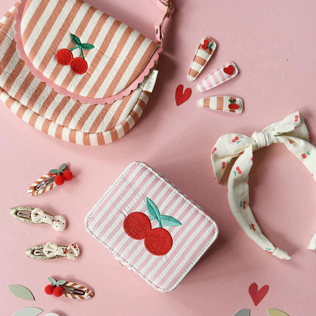 Stripe Cherry Jewelry Box by Rockahula