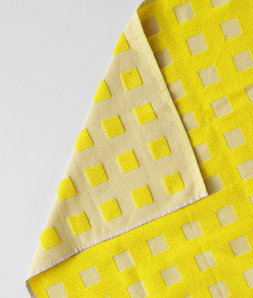 Squares Tea Towel (Oat/Yellow) by Wrap