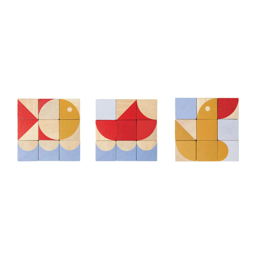 Wooden Geo Pattern Cubes