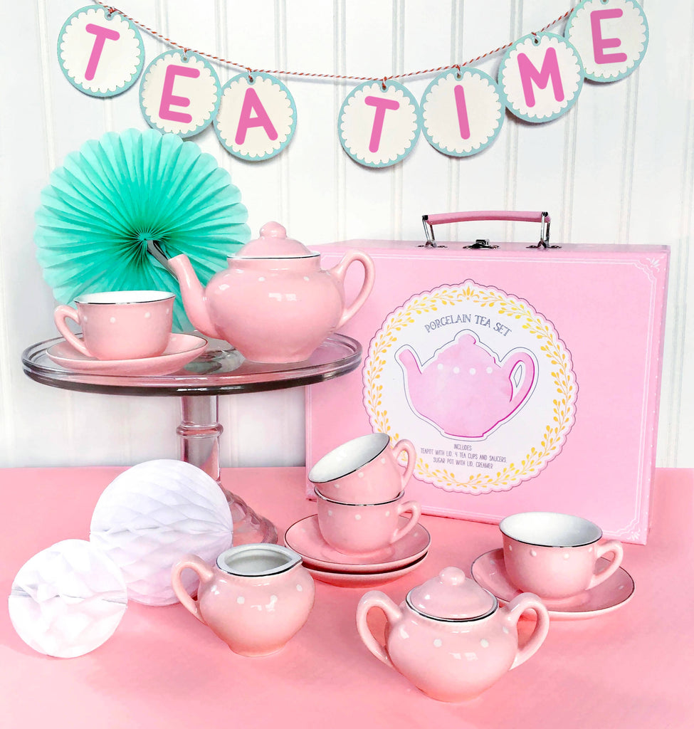 Porcelain Tea Set (Pink) by Bright Stripes