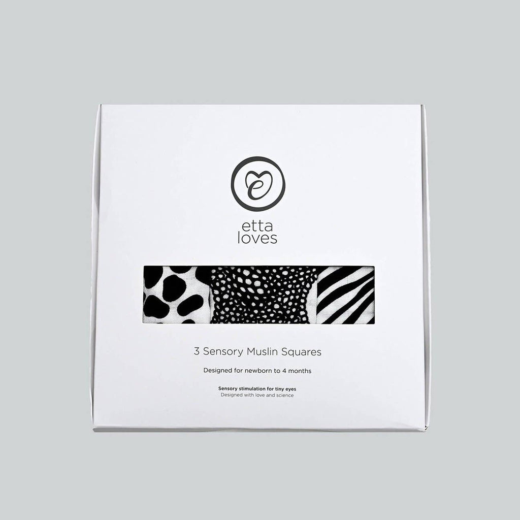 Animal Print Sensory Muslins (3 Pack) by Etta Loves USA