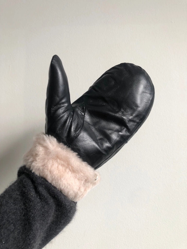 Leather Mittens (Black) by Billy Bamboo