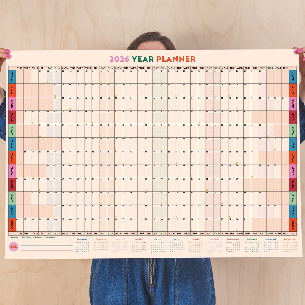 2026 A1 Wall Planner (Grid) by Good Tuesday