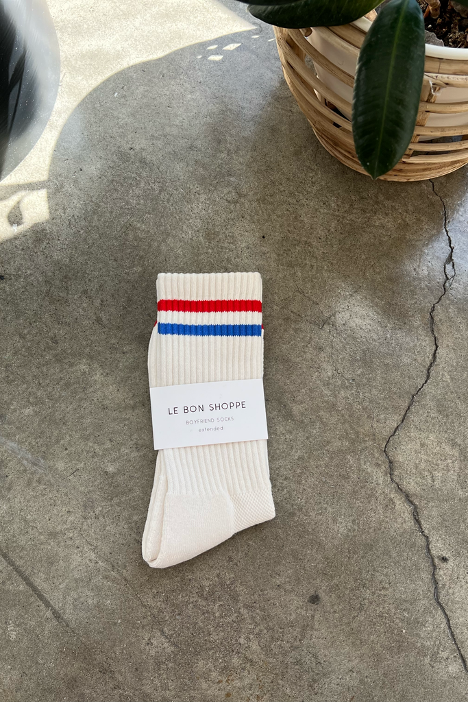 Extended Boyfriend Socks (Classic White) by Le Bon Shoppe