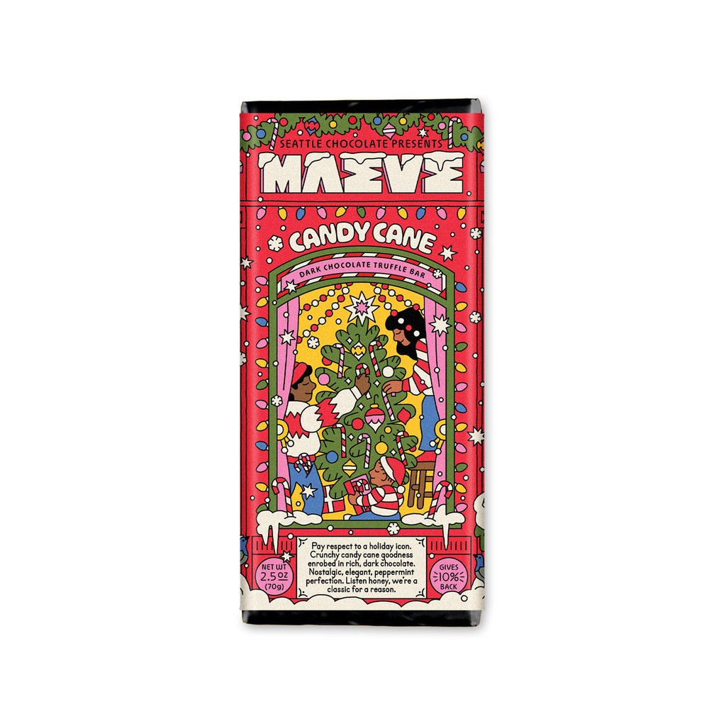 Holiday - Candy Cane Truffle Bar by Seattle Chocolate Presents Maeve