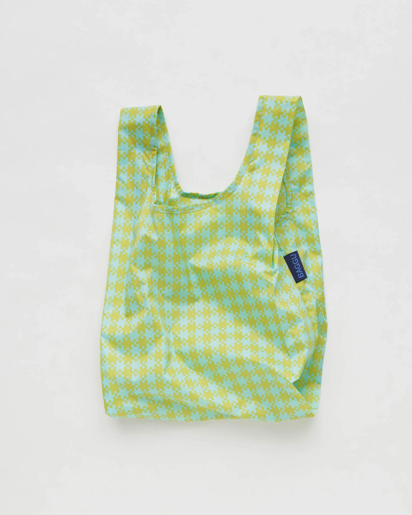 Baby Reusable Tote (Mint Pixel Gingham)