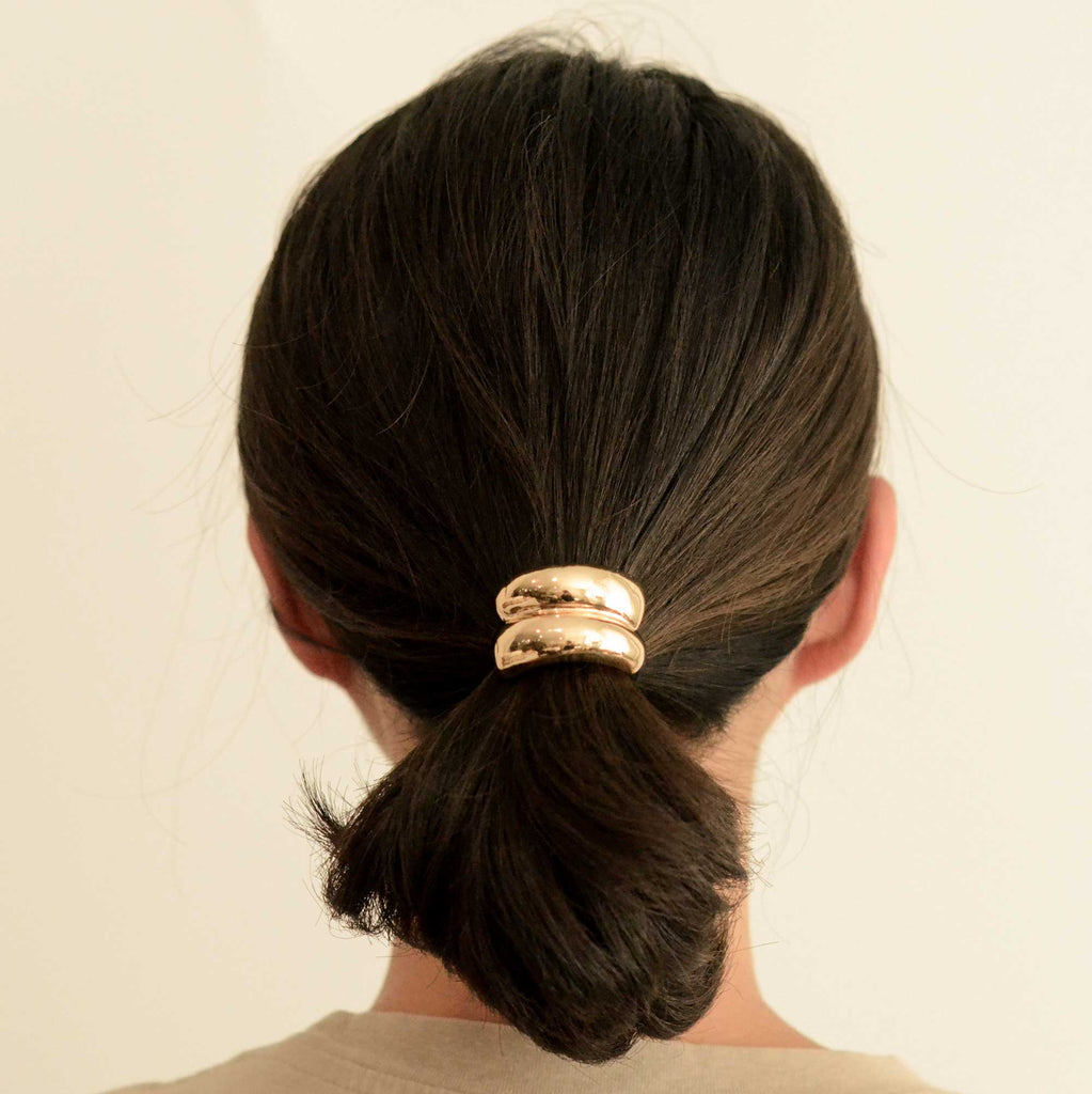 Mini Double Arch Metal Hair Tie (Gold) by nar'sha