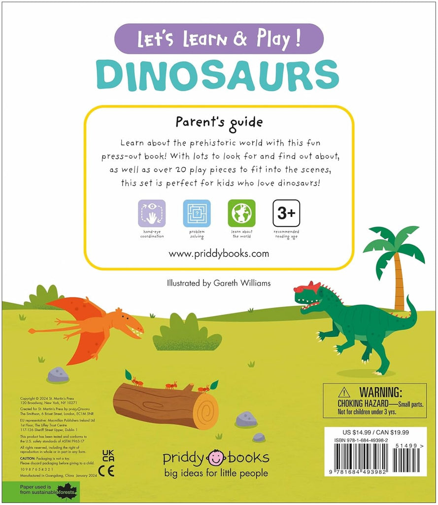 Let's Learn & Play!: Dinosaurs Board Book by Tinies Books