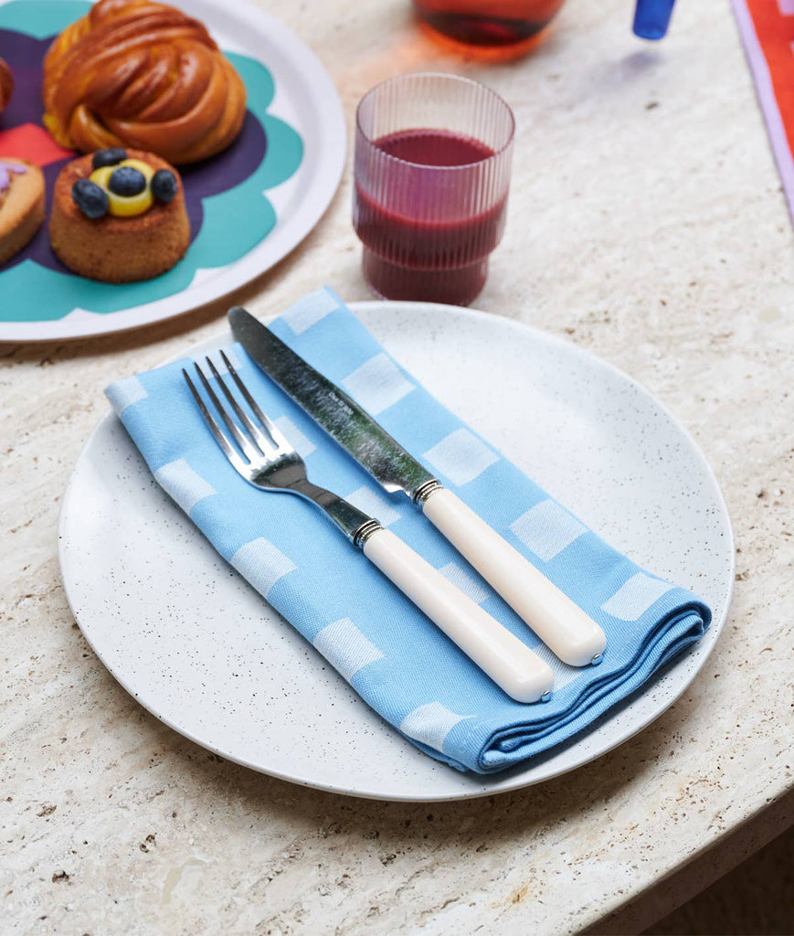 Squares Napkin Set (Blue/Soft Aqua) by Wrap