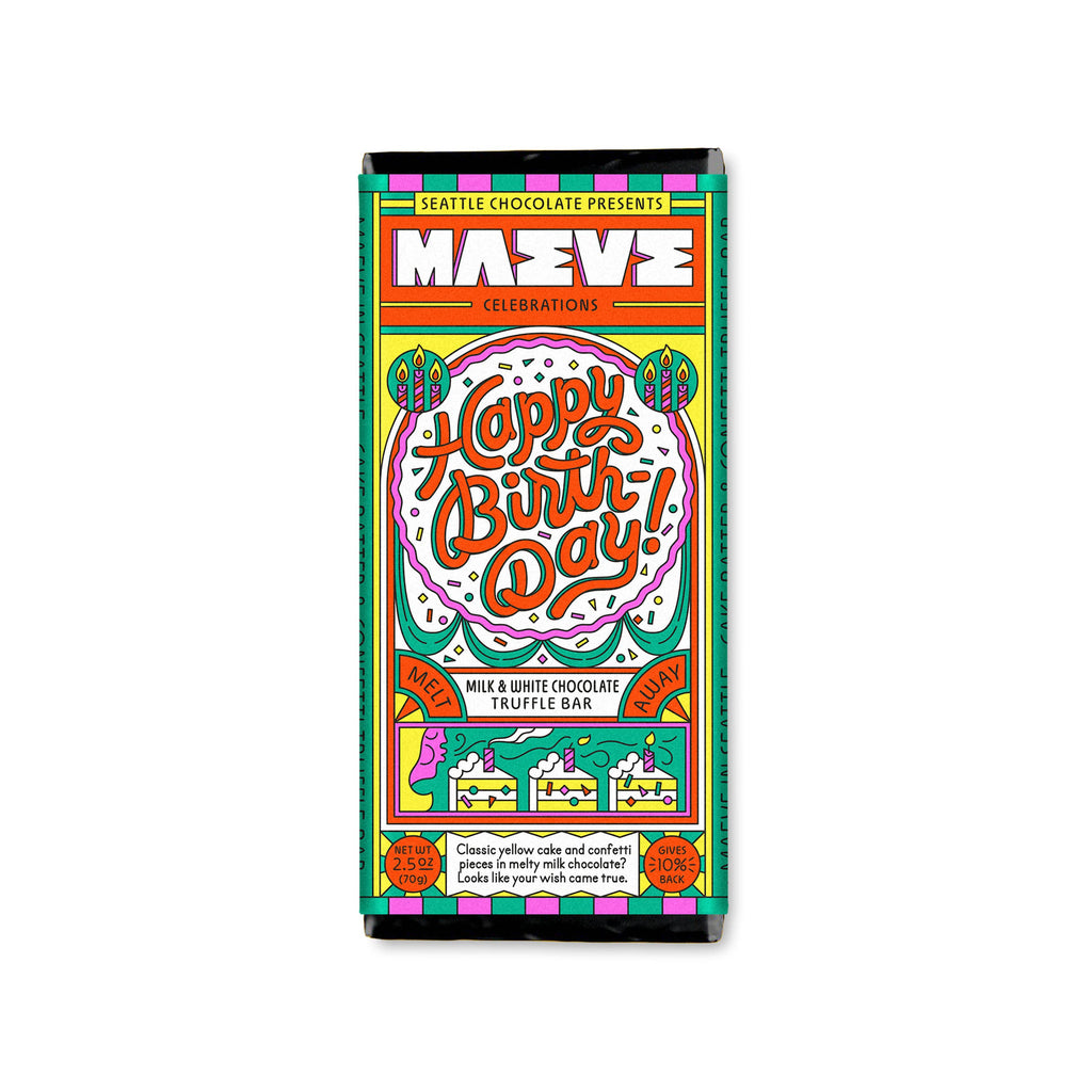 Happy Birthday Truffle Bar by Seattle Chocolate Presents Maeve