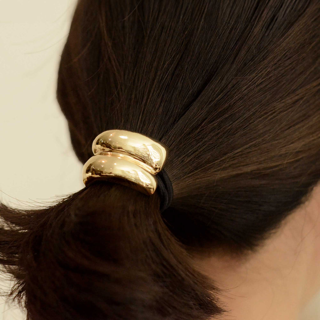 Mini Double Arch Metal Hair Tie (Gold) by nar'sha