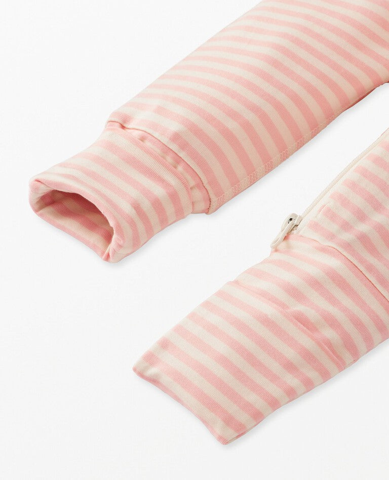 Baby Striped Zip Sleeper (Blush) by Hanna Andersson