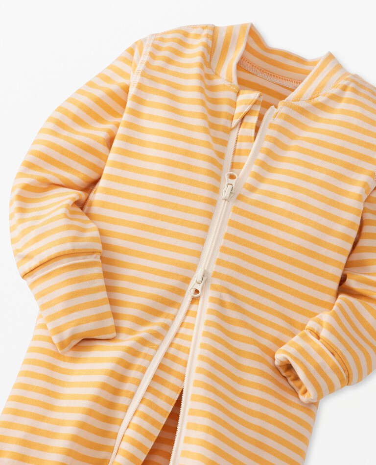 Baby Striped Zip Sleeper (Marigold) by Hanna Andersson