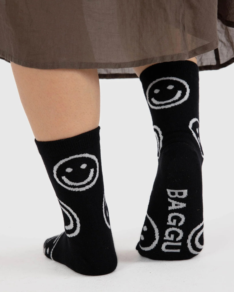 Crew Socks (Black Happy) by Baggu