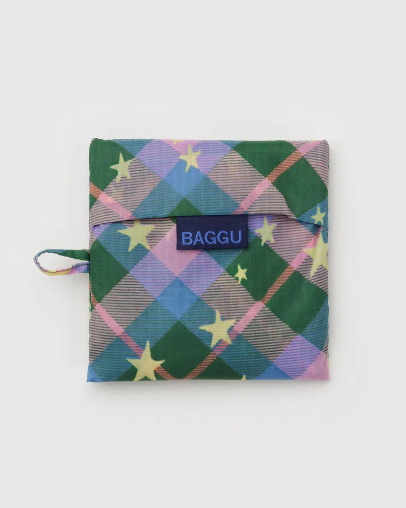 Standard Reusable Tote (Green Star Plaid) by Baggu