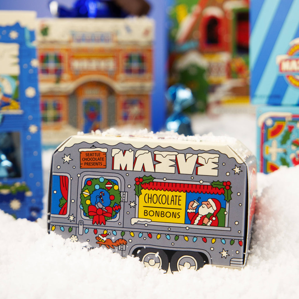 Santa's Camper Bonbon Box - 2.2oz by Seattle Chocolate Presents Maeve
