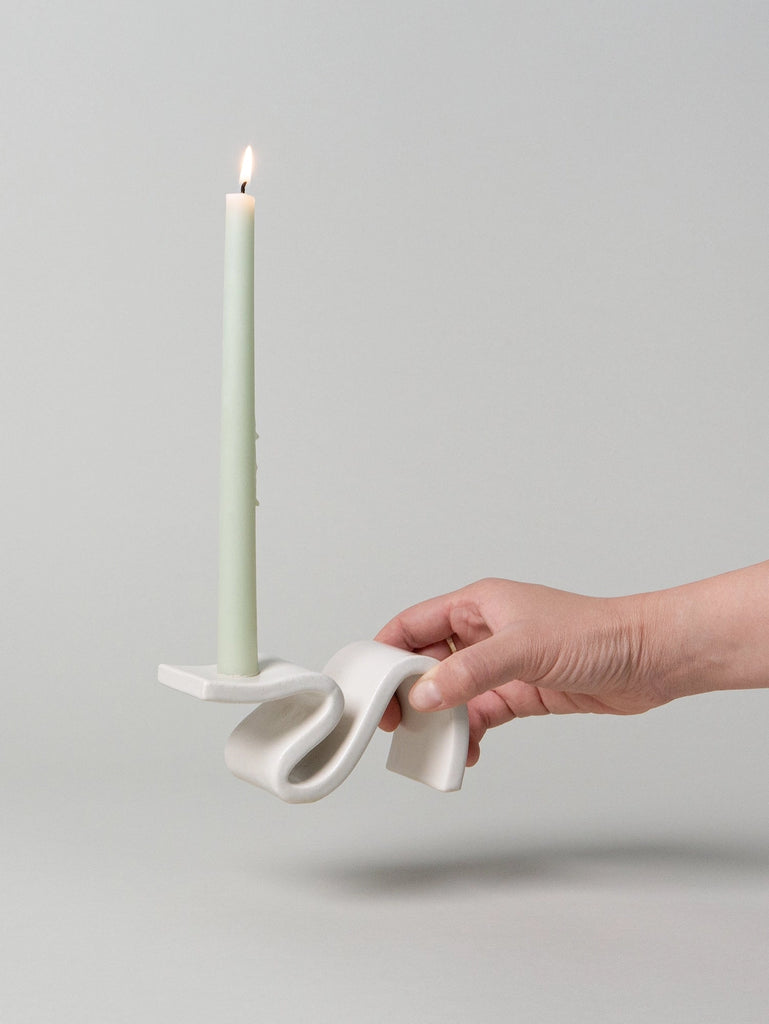 Wei Candlestick Holder (Cream) by Virginia Sin