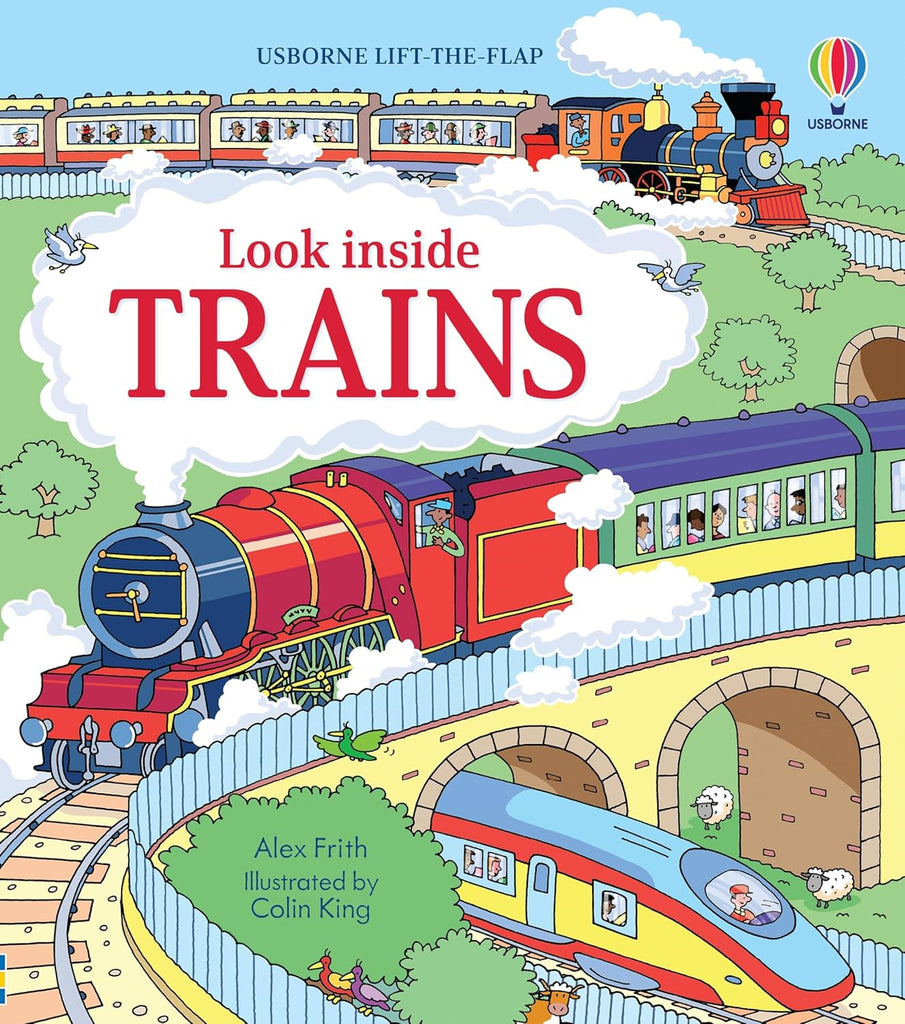 Look Inside Trains Board Book by Tinies Books