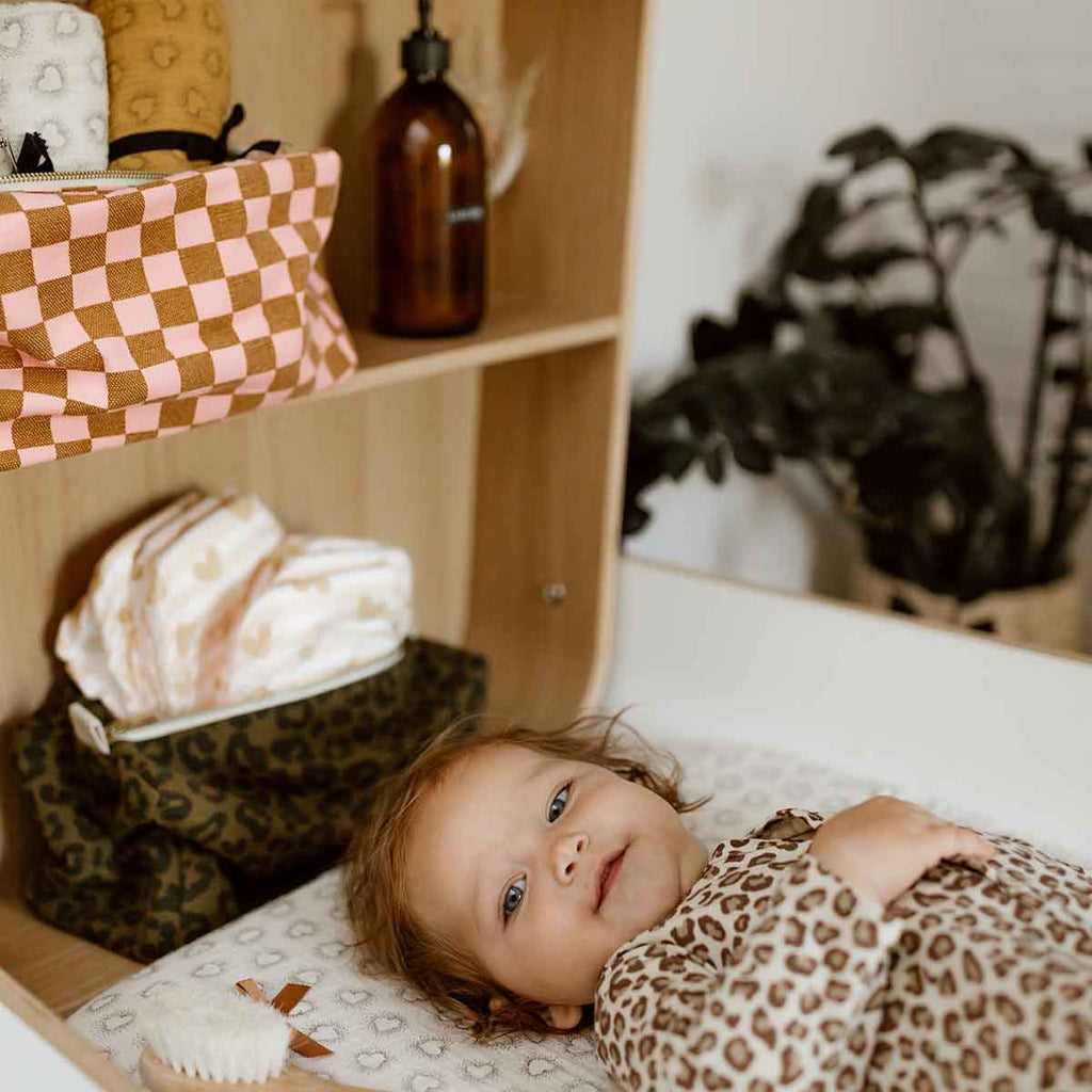 Leopard Toiletries Bag (Graou Olive) by Rose in April