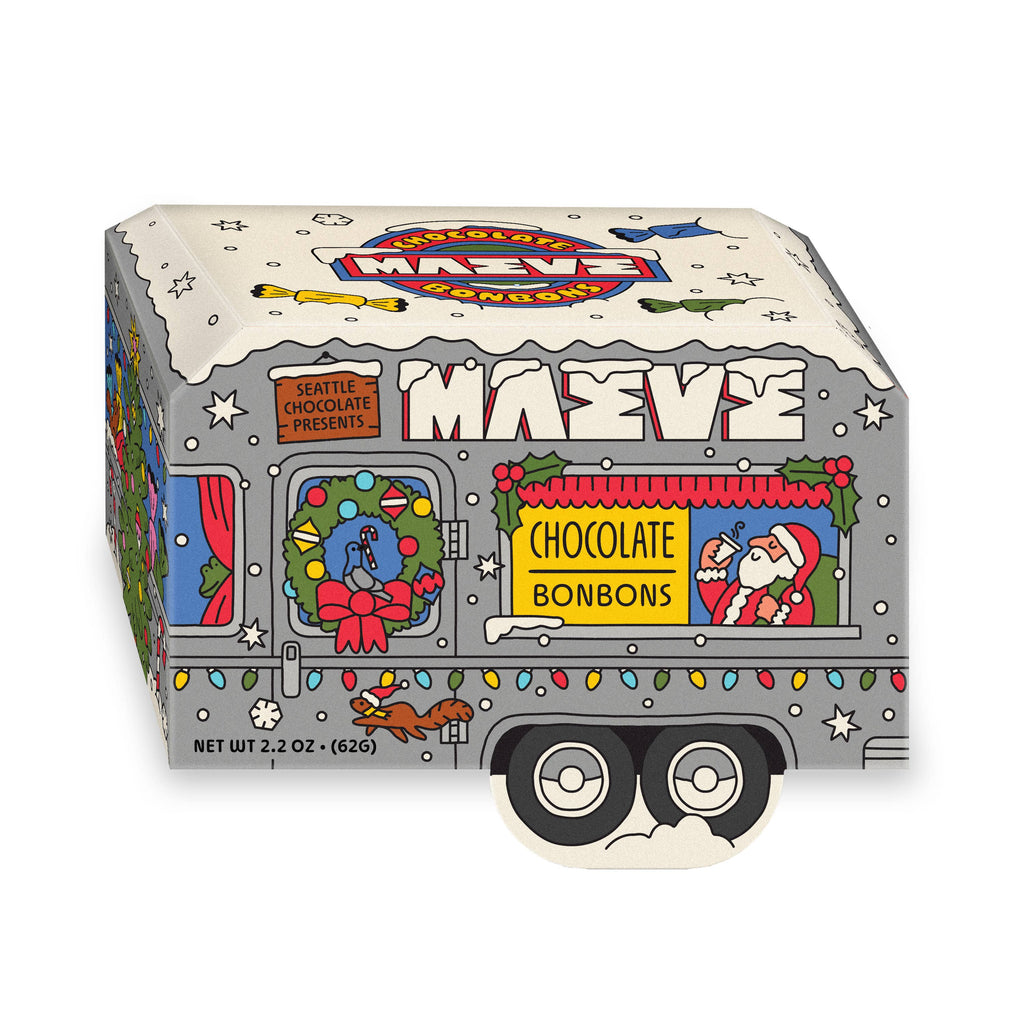 Santa's Camper Bonbon Box - 2.2oz by Seattle Chocolate Presents Maeve