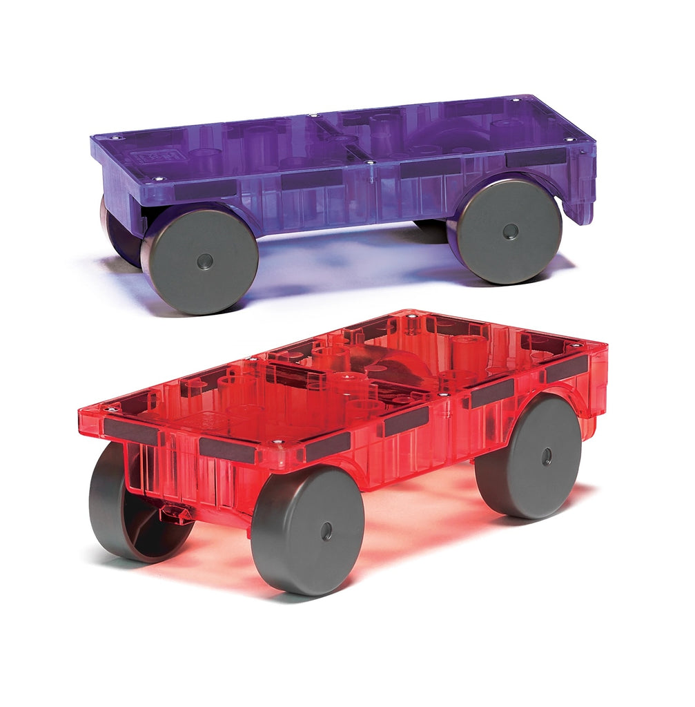 Cars 2-Piece Set (Purple and Red) by Magna-Tiles