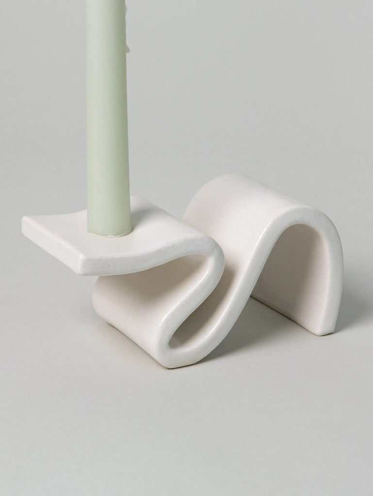 Wei Candlestick Holder (Cream) by Virginia Sin