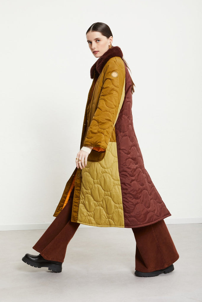 Quilted Puffer Long Jacket (Forest) by ottod'Ame