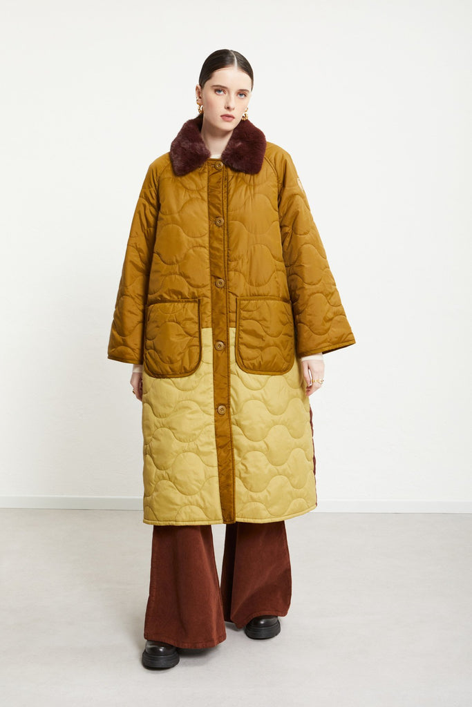 Quilted Puffer Long Jacket (Forest) by ottod'Ame