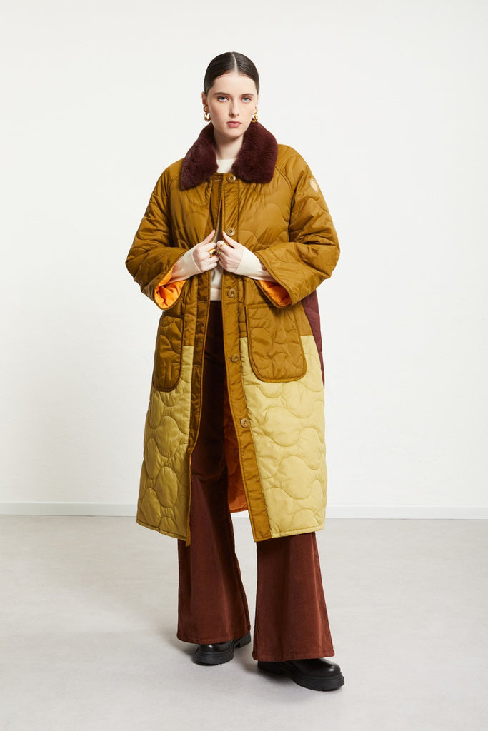 Quilted Puffer Long Jacket (Forest) by ottod'Ame