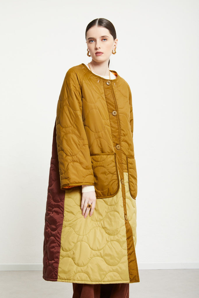 Quilted Puffer Long Jacket (Forest) by ottod'Ame