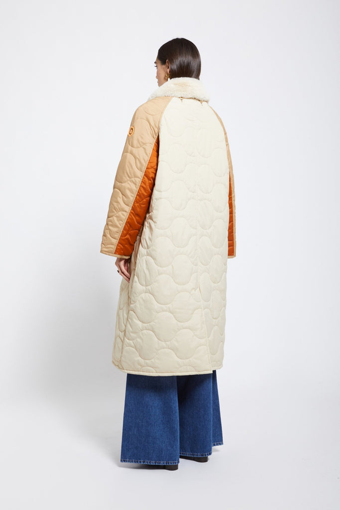 Quilted Puffer Long Jacket (Desert) by ottod'Ame