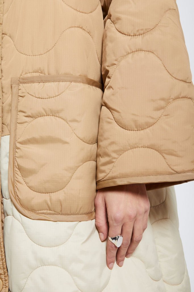 Quilted Puffer Long Jacket (Desert) by ottod'Ame