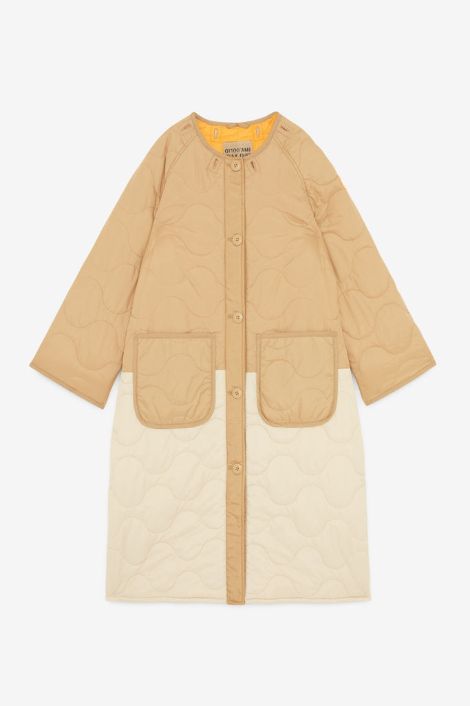 Quilted Puffer Long Jacket (Desert) by ottod'Ame