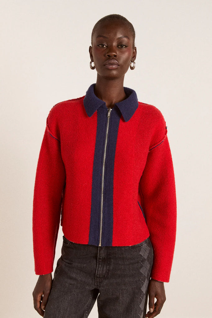 Bibi Boxy Merino Wool Reversible Cardigan by Damson Madder