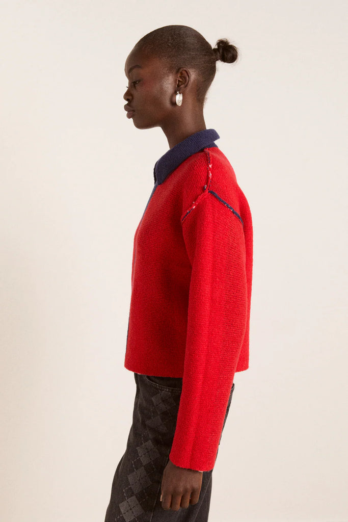 Bibi Boxy Merino Wool Reversible Cardigan by Damson Madder