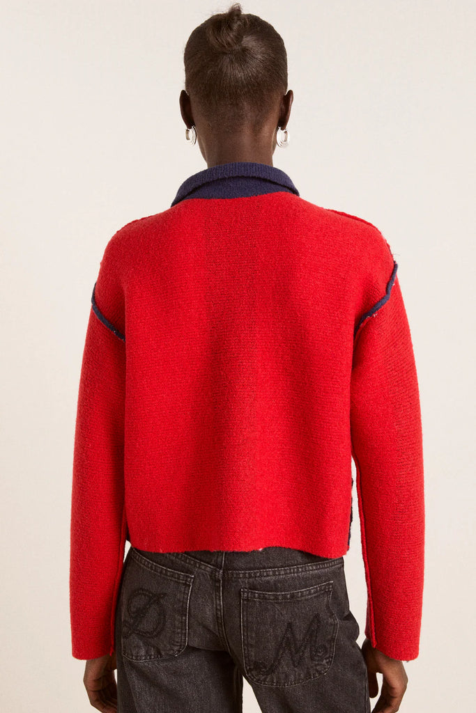 Bibi Boxy Merino Wool Reversible Cardigan by Damson Madder