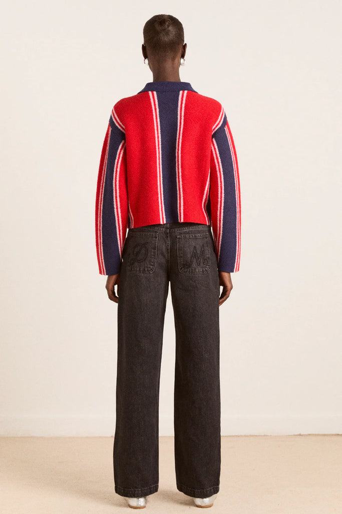 Bibi Boxy Merino Wool Reversible Cardigan by Damson Madder