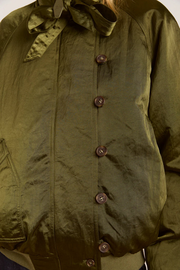 Joanie Bomber Jacket (Olive) by Damson Madder