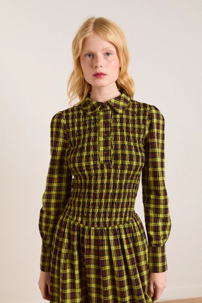 Hazel Midi Dress (Bold Yellow) by Damson Madder