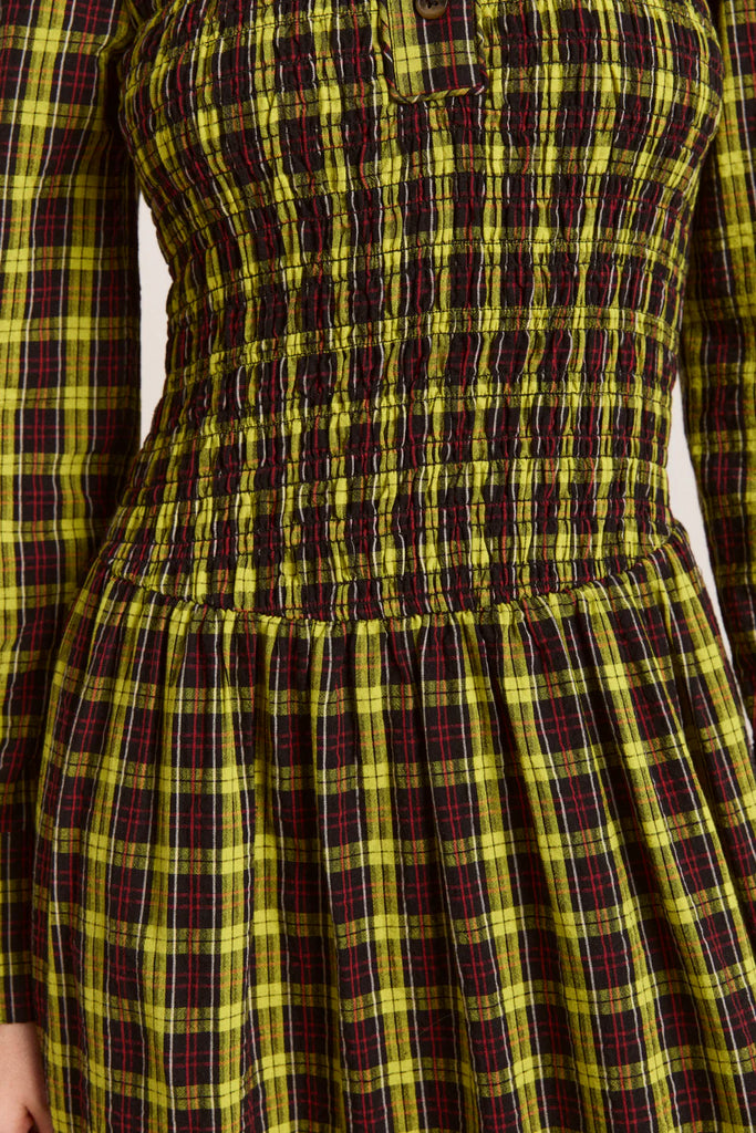 Hazel Midi Dress (Bold Yellow) by Damson Madder