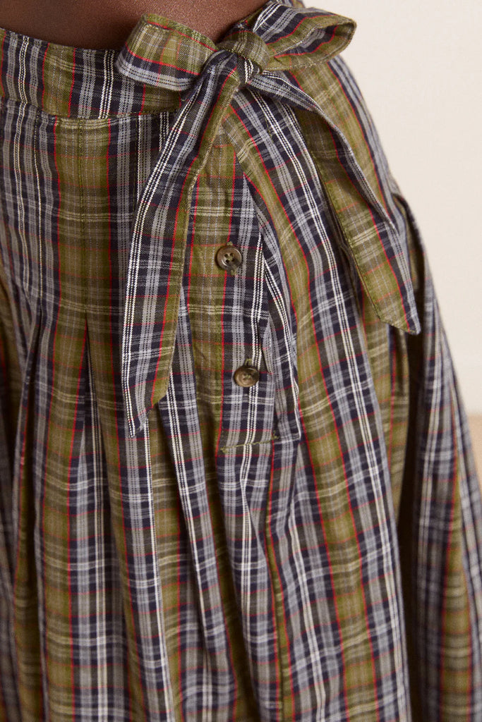 Josie Midi Skirt (Multi Check) by Damson Madder